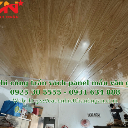 Thi Công Trần Vách Panel Mầu Vẫn Gỗ Tại Biên Hoà, Đồng Nai